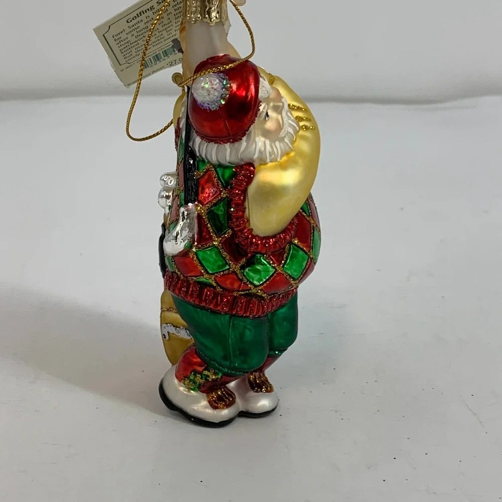 Old World Christmas Golfing Santa Glass Ornament‎ Golfer Christmas Tree